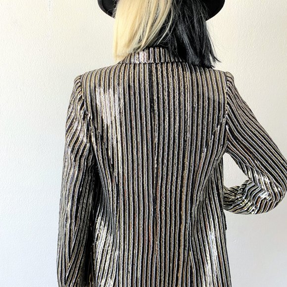 Sequin Blazer | Metallic Blazer | Party Jacket | Glam Jacket | Cocktail Jacket S - Picture 5 of 10